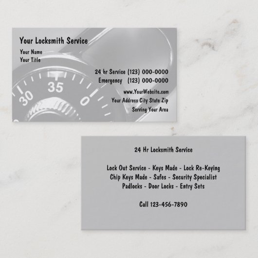 錠前屋の南京錠Backgroud 名刺 (正面/裏面)