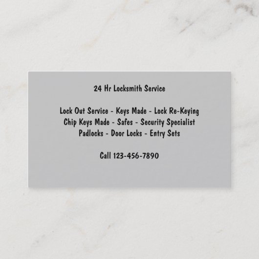 錠前屋の南京錠Backgroud 名刺 (裏面)