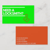 錠前屋の名刺のモダンで明るくカスタムな文字 名刺 (正面/裏面)