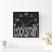 錠前屋外務員 スクエア壁時計 (ホーム)