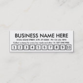 錠前屋。 ロイヤリティのパンチカード ロイヤリティカード (裏面)