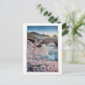 錦帯橋の春宵, Spring at Kintai Bridge, Hasui Kawase ポストカード (スタンド正面)