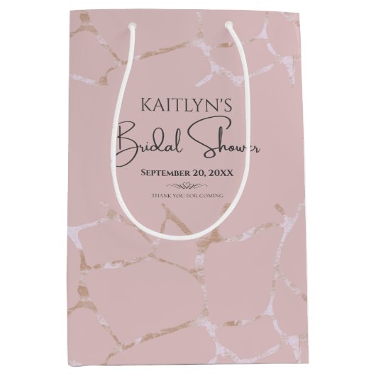 錦次エレガント柄ブライダルシャワーありがとう ミディアムペーパーバッグ (正面)