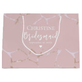 錦次パターン花嫁介添人ありがとう ラージペーパーバッグ (正面)