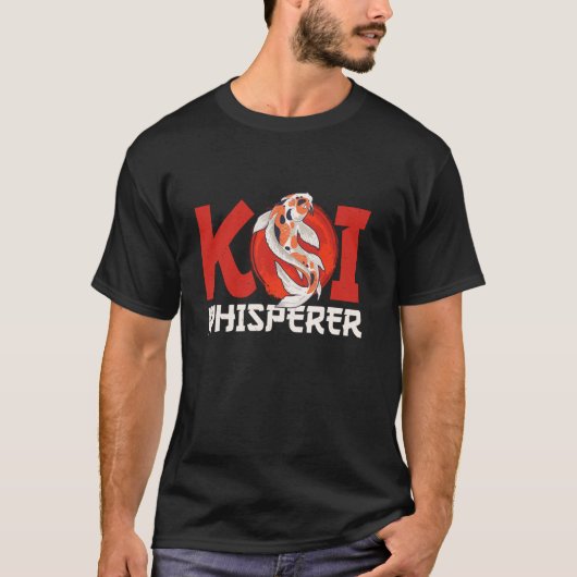 錦鯉のささやき手 日本の魚 Tシャツ (正面)