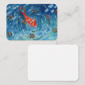 錦鯉の水彩画ブランクグリーティングカード ノートカード