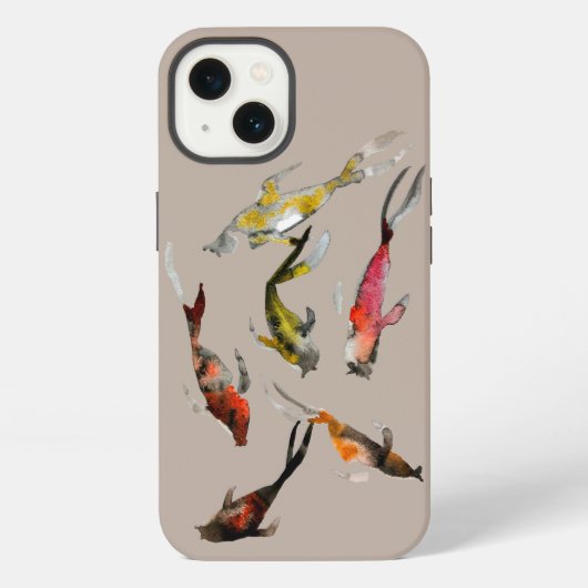 錦鯉の水彩画 iPhoneケース (裏面)