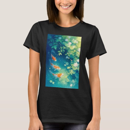 錦鯉の池のささやき Tシャツ (正面)