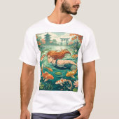 錦鯉の池のスイマー Tシャツ (正面)