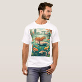 錦鯉の池のスイマー Tシャツ (正面フル)