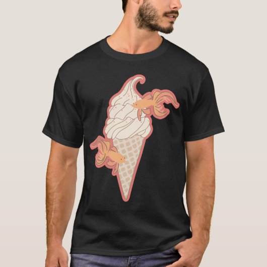 錦鯉アイスクリームアート Tシャツ (正面)