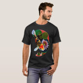 錦鯉 ハス 蓮の葉 花 日本 Tシャツ (正面フル)