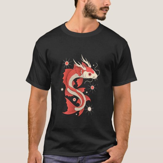 錦鯉 日本 アジア 鯉 1 Tシャツ (正面)