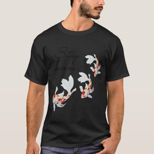 錦鯉、落ち着いて Tシャツ (正面)