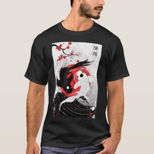 錦鯉 - 陰陽 Tシャツ (正面)