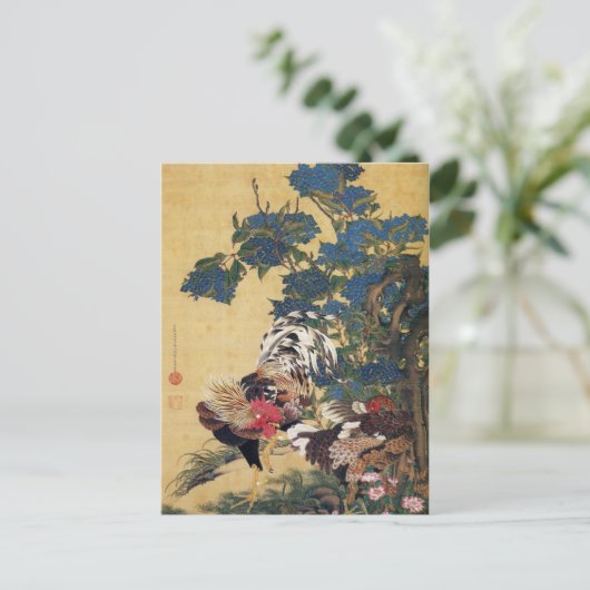 錦鶏と椿 ポストカード (スタンド正面)