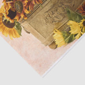 錫のバスケットのオレンジヒマワリ 薄葉紙 (詳細)