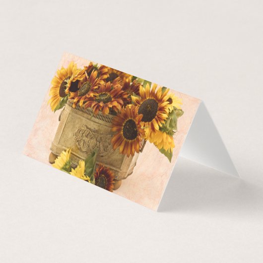 錫のバスケットカードのオレンジヒマワリ (正面)