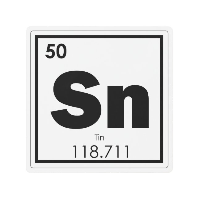 錫の元素の記号化学方式のオタク メタルプリント (正面)