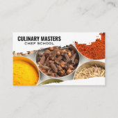 錫の容器の香辛料とハーブ 名刺 (正面)