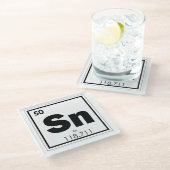 錫化学元素記号化学式ギーク ガラスコースター (アングル)