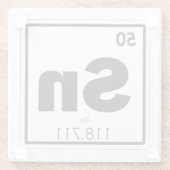 錫化学元素記号化学式ギーク ガラスコースター (裏面)