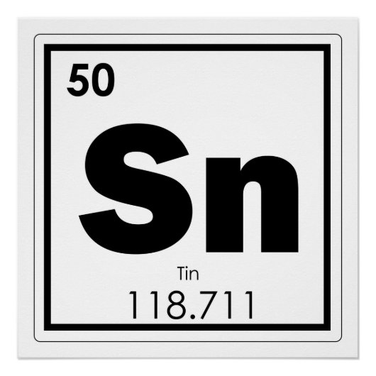 錫化学元素記号化学式ギーク ポスター (正面)
