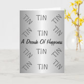 錫製 10周年 結婚記念日 カード (黄色い花)