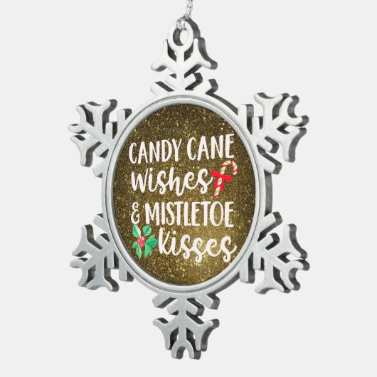 錫記念オーナメント - ペットとホリデーの思い出 スノーフレークピューターオーナメント (右)