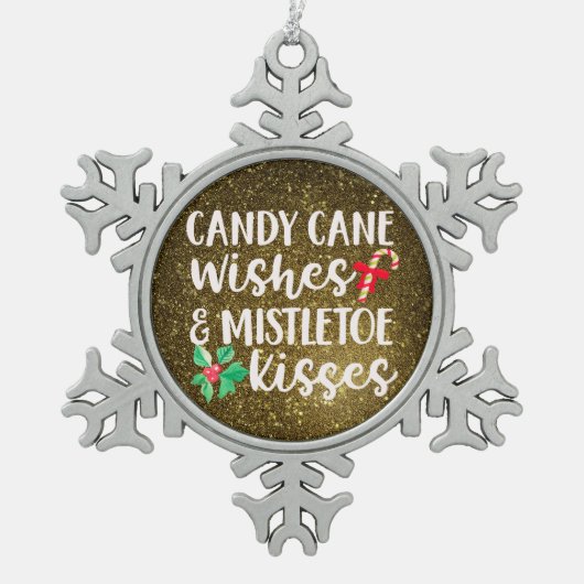 錫記念オーナメント - ペットとホリデーの思い出 スノーフレークピューターオーナメント (正面)