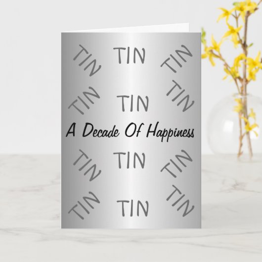 錫 10周年 結婚記念日 カード (黄色い花)