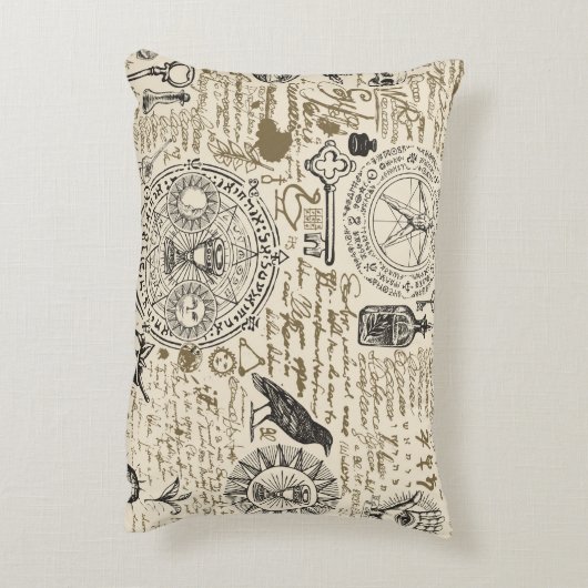  錬金術のテーマの継ぎ目のないヴィンテージ アクセントクッション (裏面(縦))