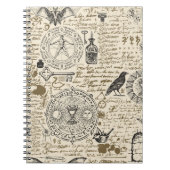  錬金術のテーマの継ぎ目のないヴィンテージ ノートブック (正面)