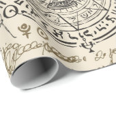 錬金術のテーマの継ぎ目のないヴィンテージ ラッピングペーパー (ロールコーナー)