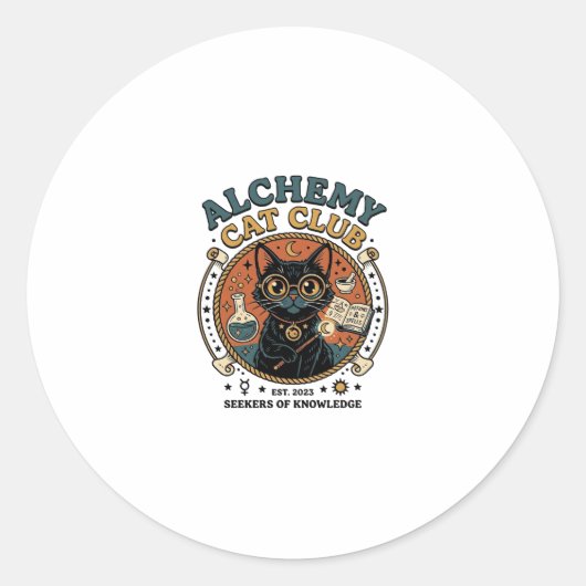 錬金術の猫 ネコ好きへのギフト - Alchemy Cat Club_1 ラウンドシール (正面)