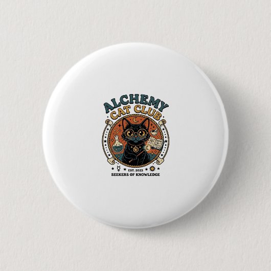 錬金術の猫 ネコ好きへのギフト - Alchemy Cat Club_1 缶バッジ (正面)