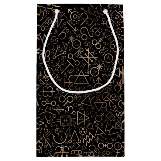 錬金術の記号の占星術のな記号パターン#2 スモールペーパーバッグ (裏面)
