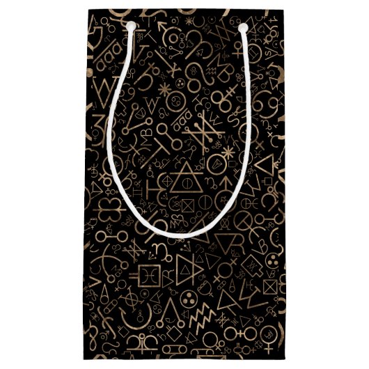 錬金術の記号の占星術のな記号パターン#2 スモールペーパーバッグ (正面)