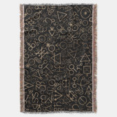 錬金術の記号の占星術のな記号パターン#2 スローブランケット (正面縦)