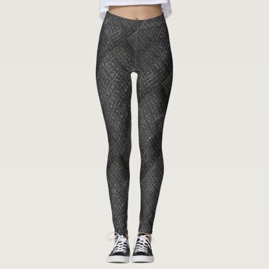 錬金術の記号の黒い黒板の黒板 レギンス (正面)