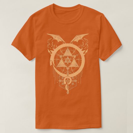 錬金術の金箔ヘビ Tシャツ (デザイン正面)