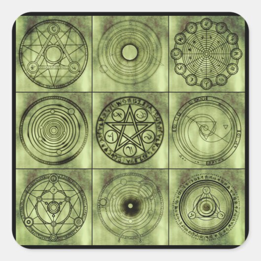 錬金術シンボルステッカー スクエアシール (正面)