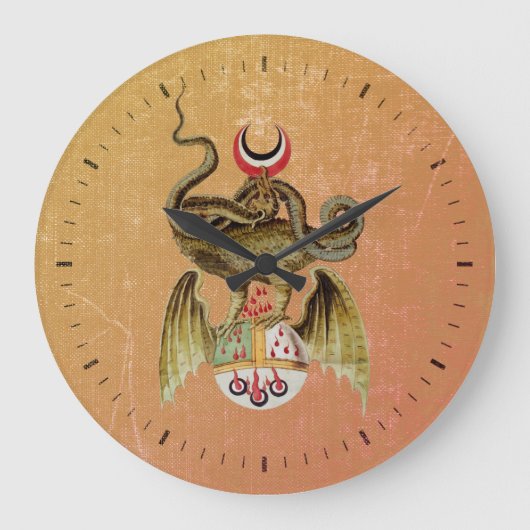 錬金術ドラゴン ラージ壁時計 (正面)