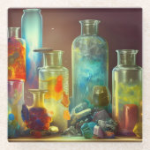 錬金術師の実行可能なファンタジーアート ガラスコースター (正面)