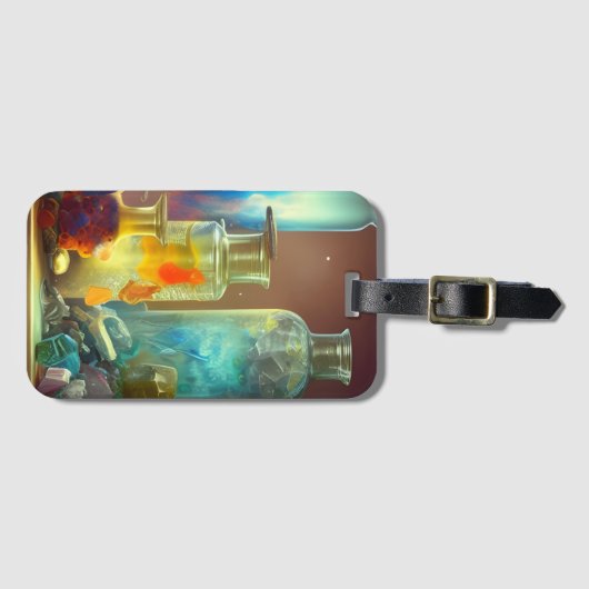 錬金術師の実行可能なファンタジーアート ラゲッジタグ (正面横)