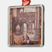 錬金術師の寓話的なイラストレーションの メタルオーナメント (左)