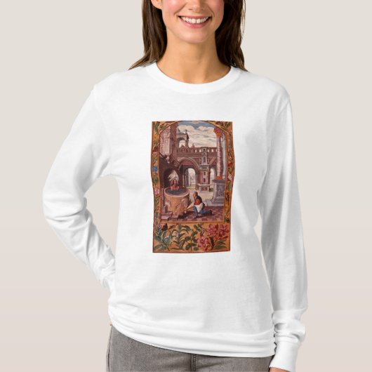 錬金術師の寓話的なイラストレーションの Tシャツ (正面)
