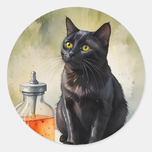 錬金術師の猫 ラウンドシール (正面)