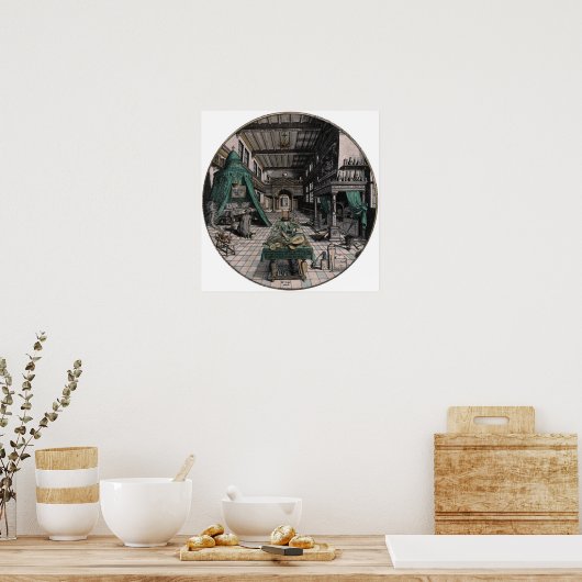 錬金術師の研究室 – Heinrich Khunrath - 1595 ポスター (キッチン)