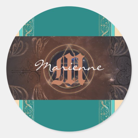 錬金術師バロックエレガント様式モノグラム中世 ラウンドシール (正面)